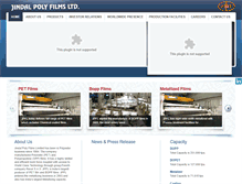 Tablet Screenshot of jindalpolyester.com